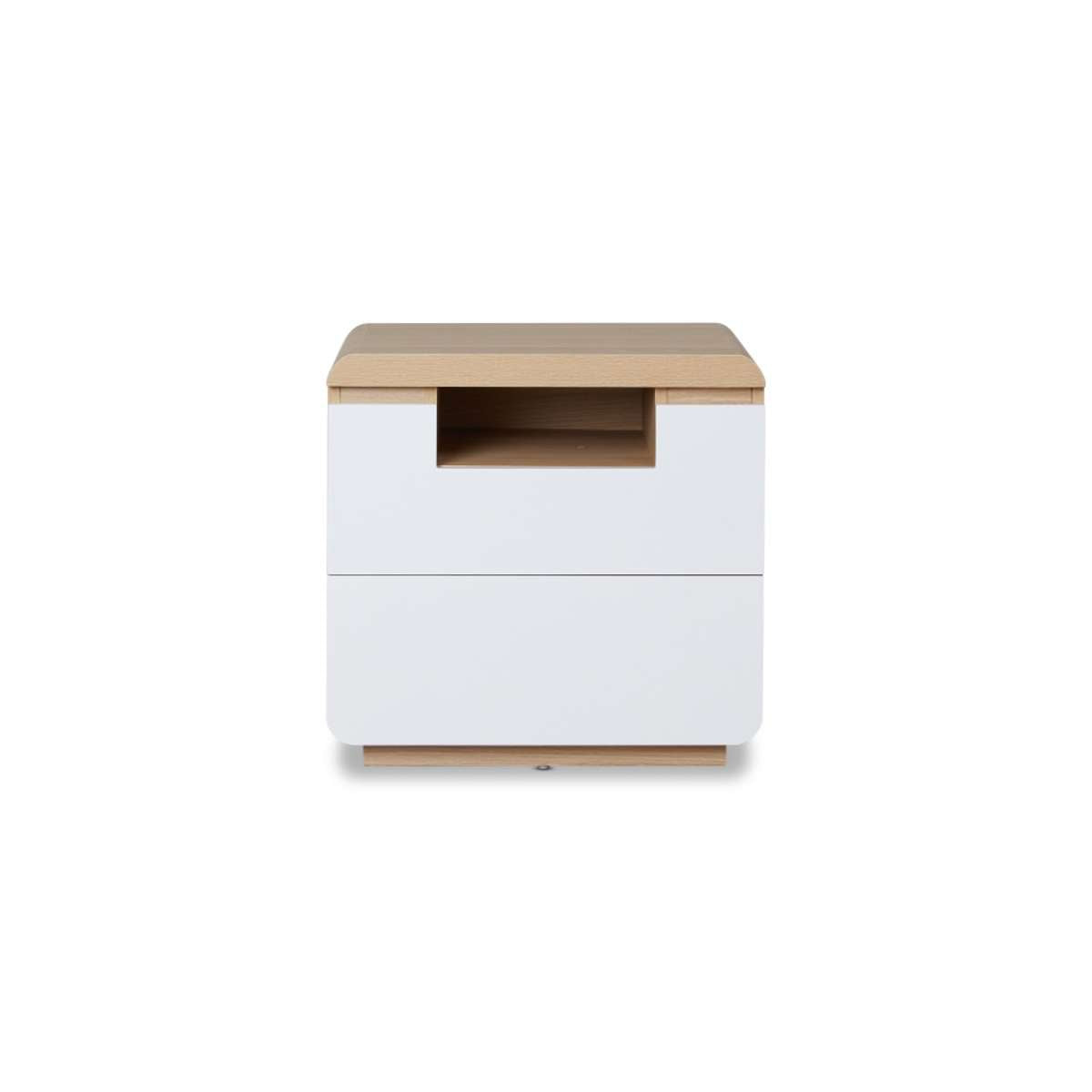 Rhodes Bedside Table - White/Natural