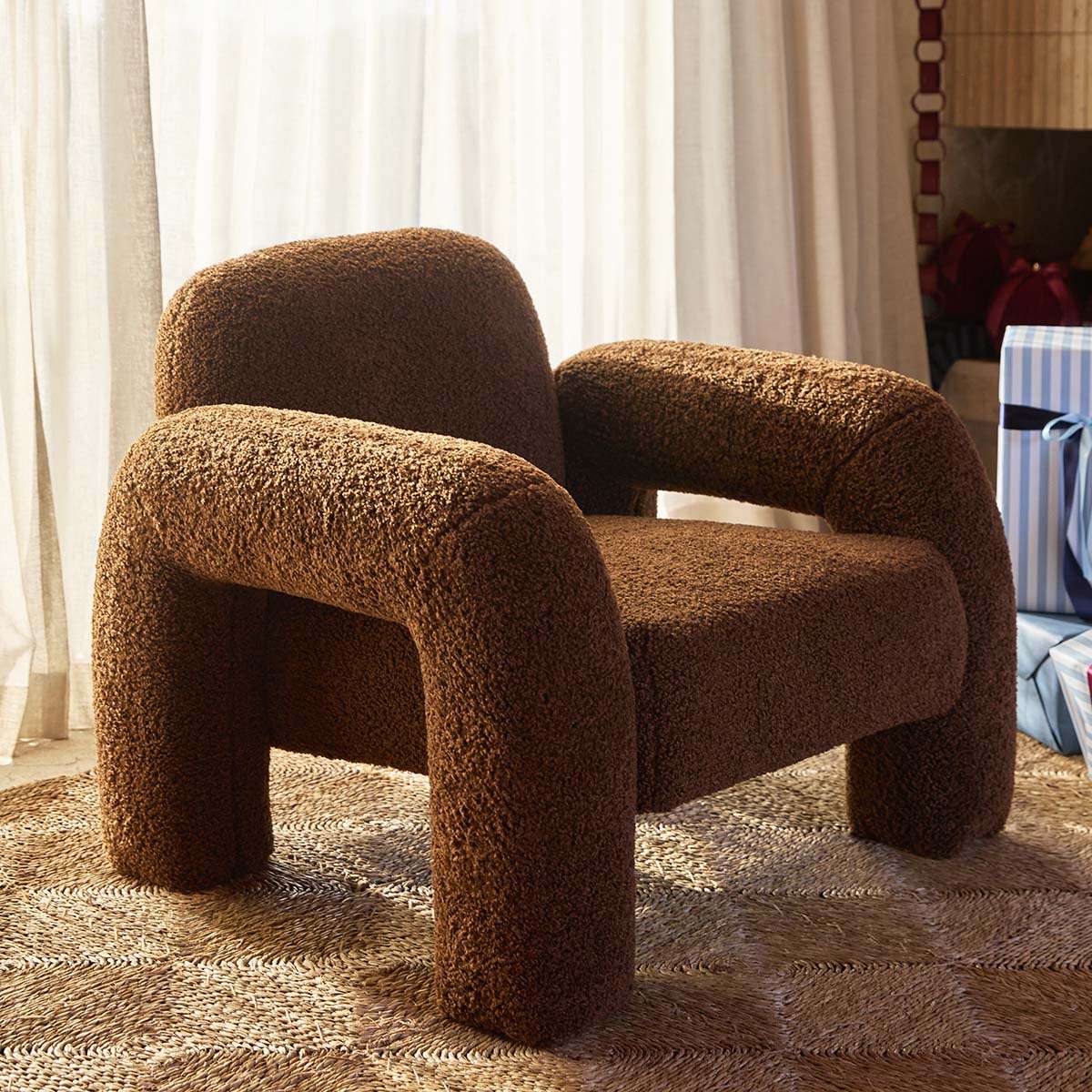 Felix Sherpa Occasional Chair - Chocolate