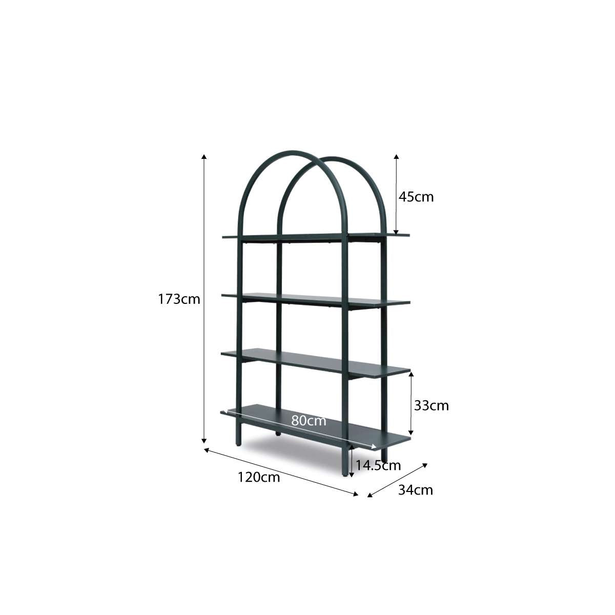 Alfie Arched Shelves - Green