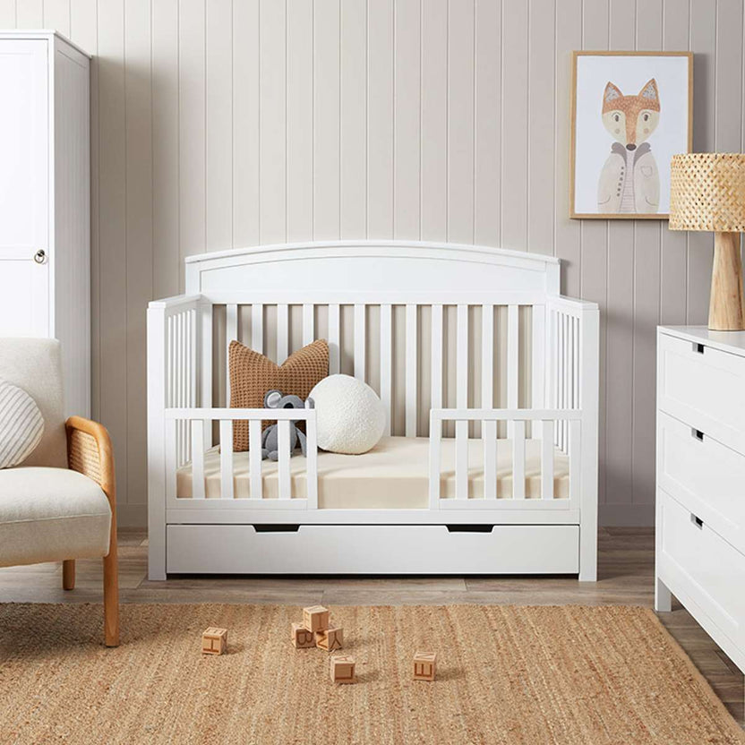 Buy Mocka Harbor White/Natural Cot 3-in-1 Bundle Online