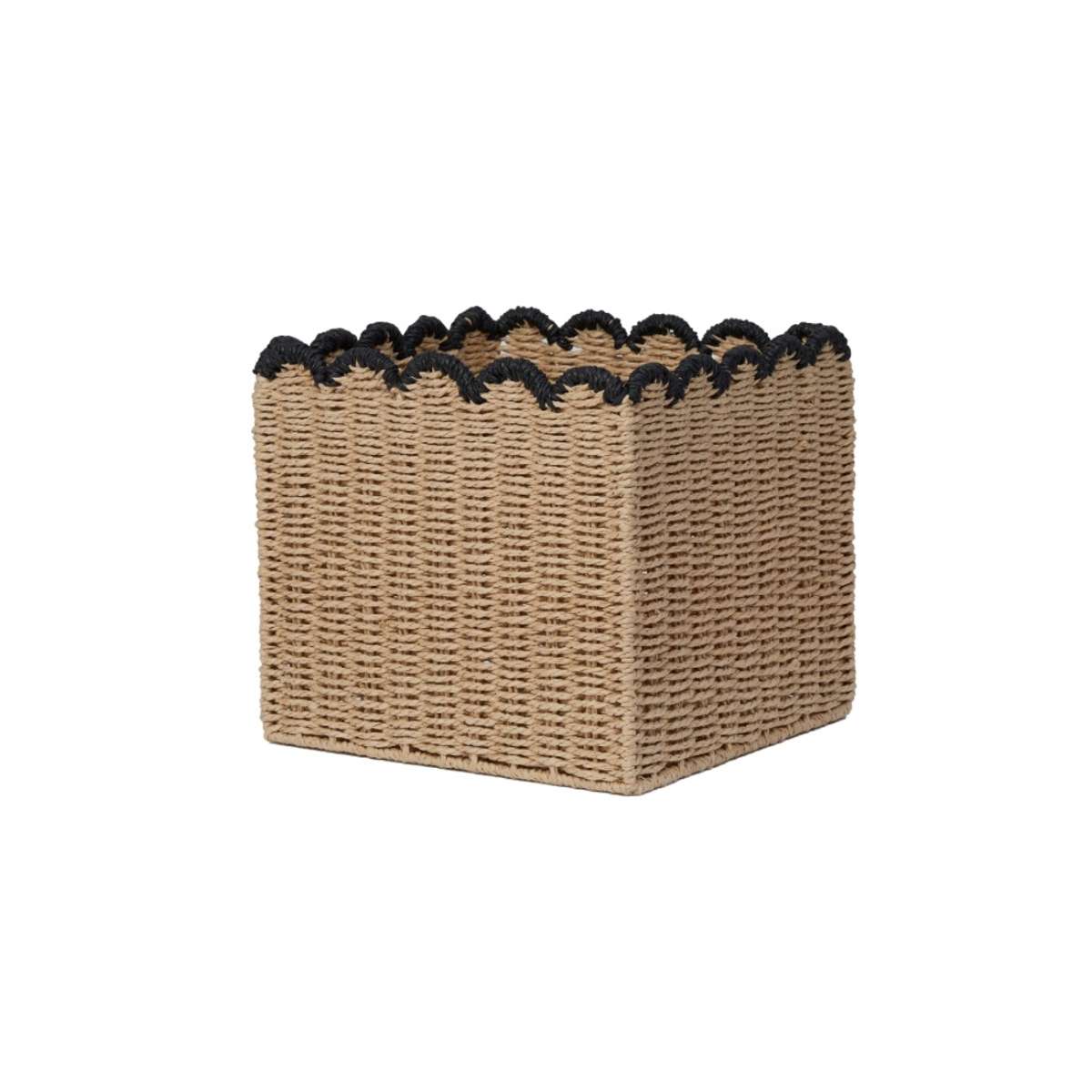 Scalloped Black Tip Cube Basket