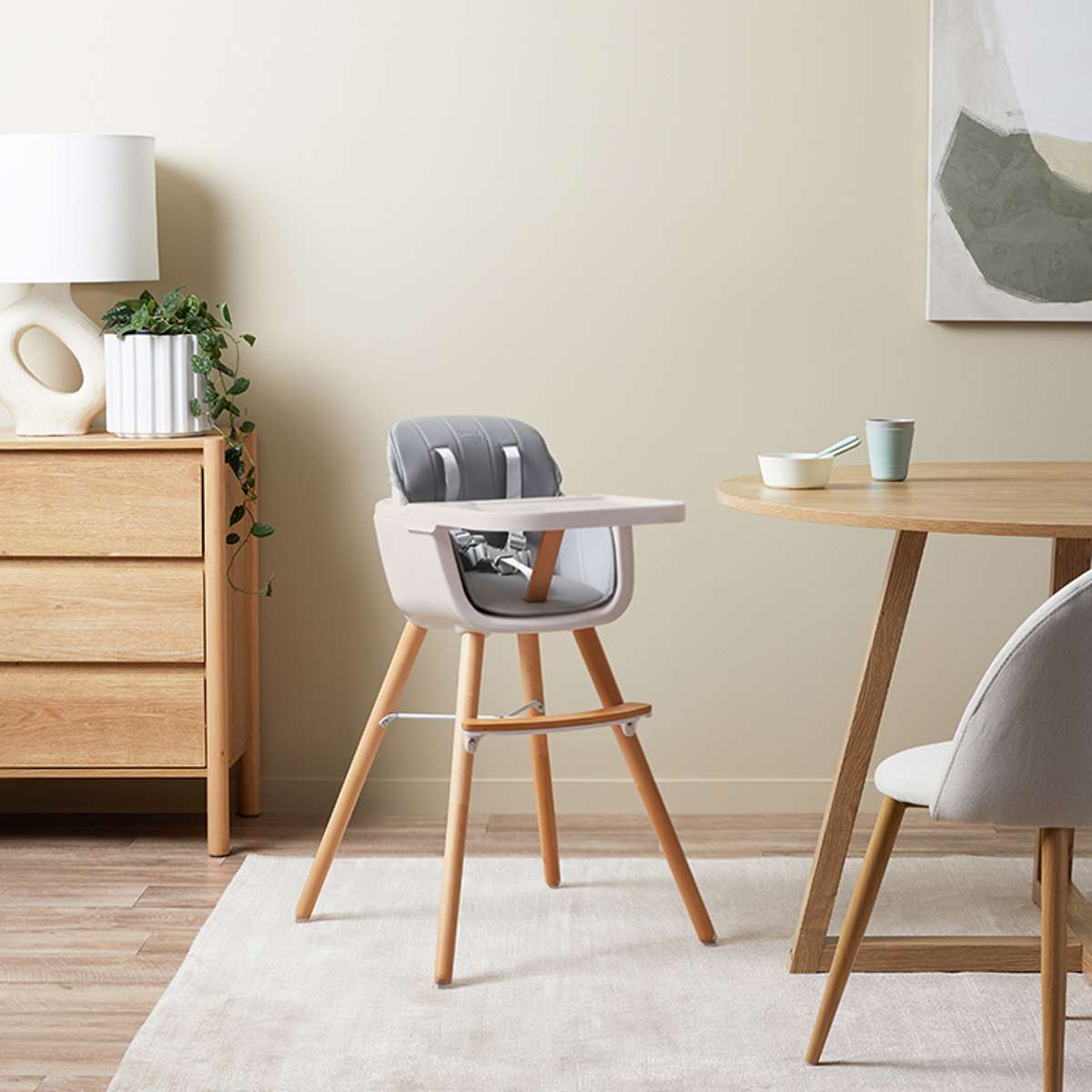 Jenson Natural Highchair - Grey