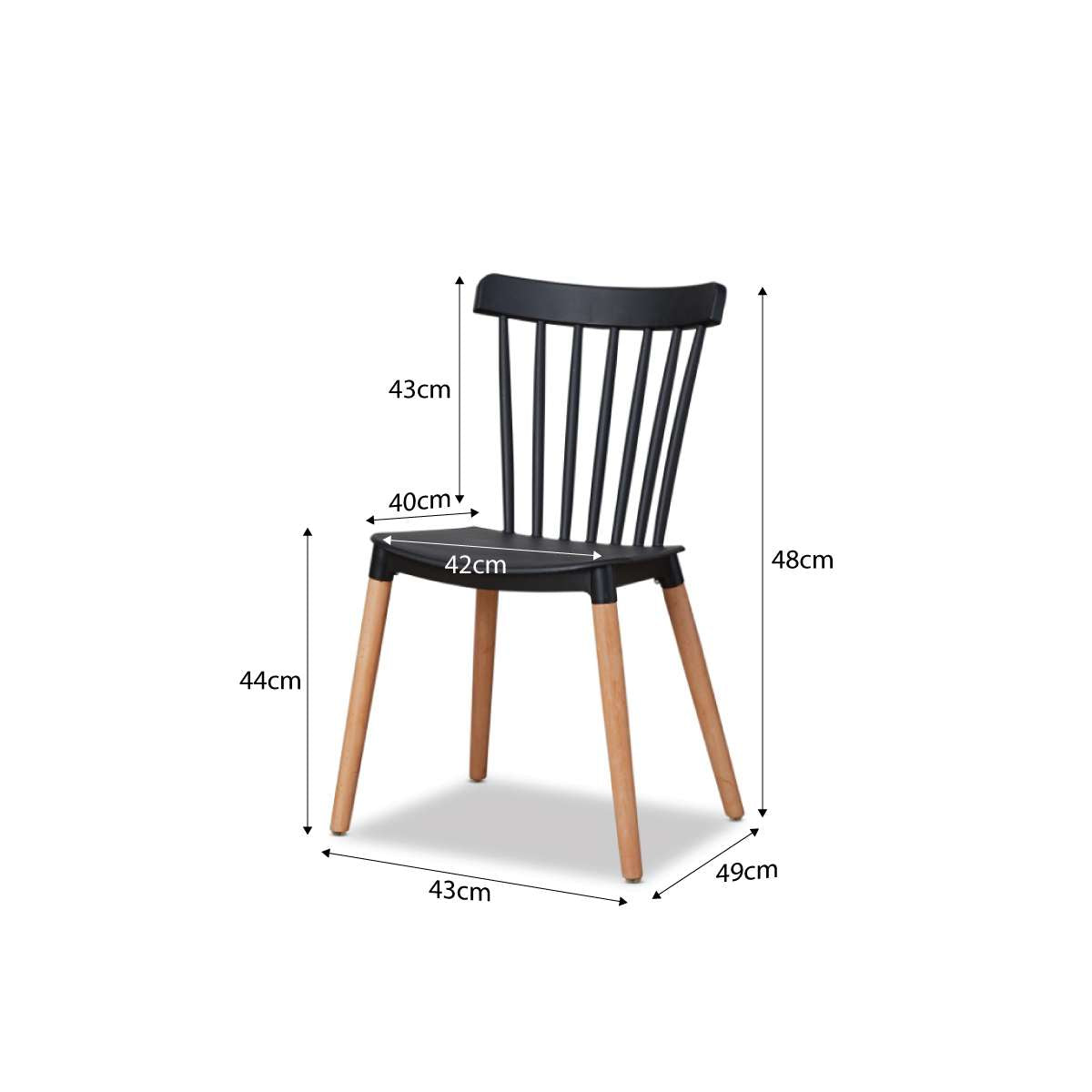 Frida Dining Chair - Set of 2 - Black