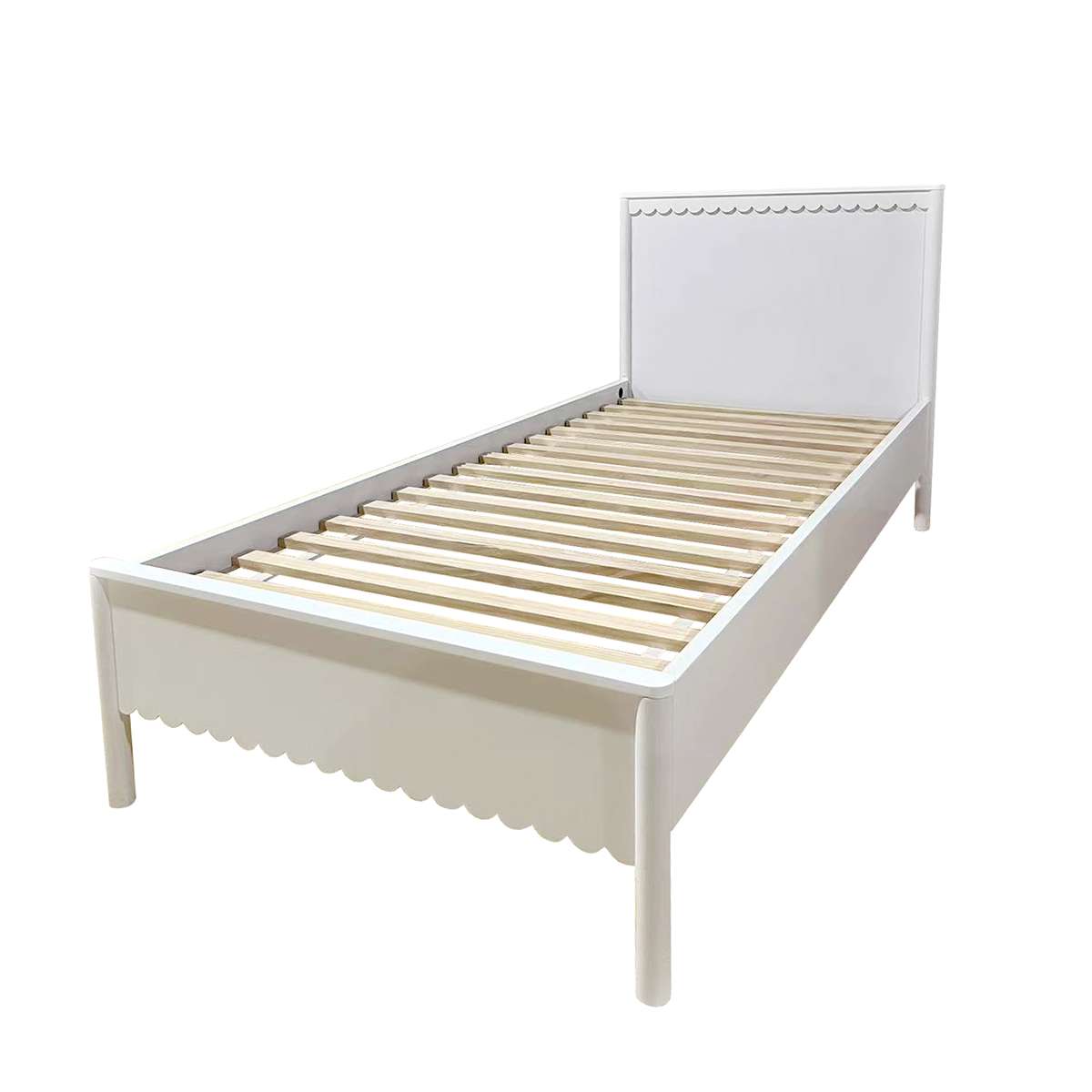 Maisie Scalloped Bed - Single - White