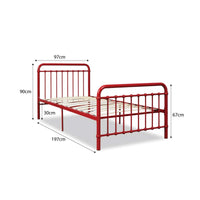 Sonata Single Bed Red + Mattress Bundle