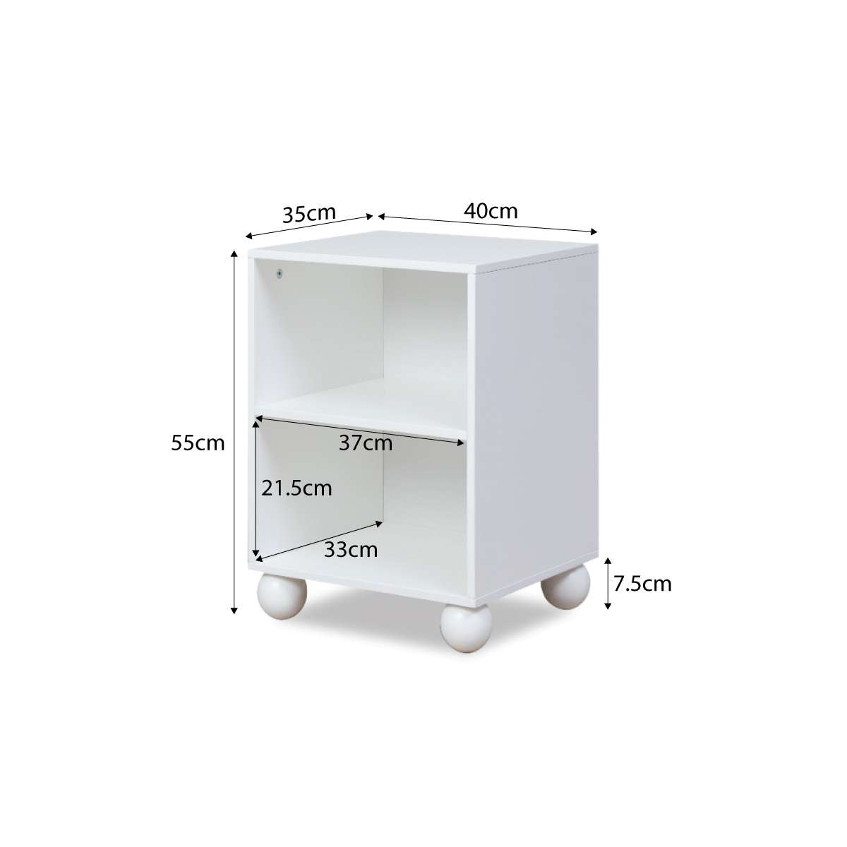 Bubble Ball Feet Side Table - White