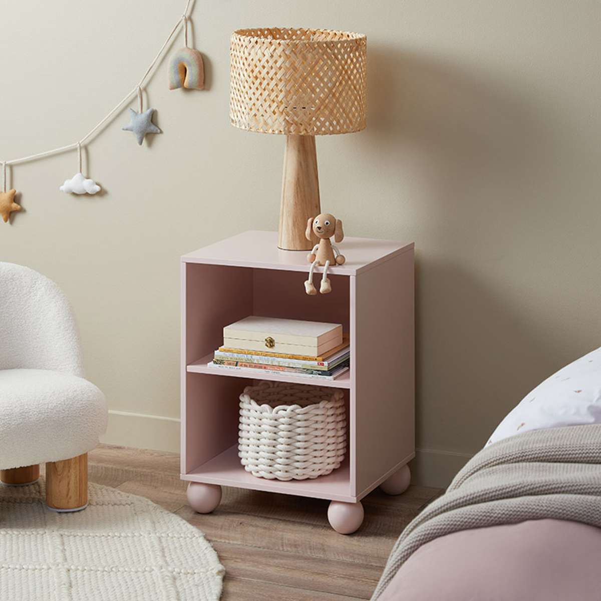 Bubble Ball Feet Side Table - Pink