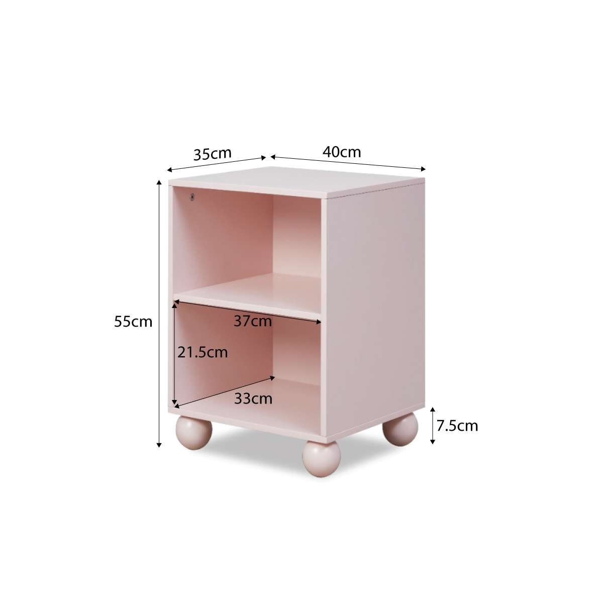 Bubble Ball Feet Side Table - Pink