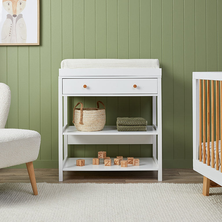 Mocka White Change Table with Removable Top | White