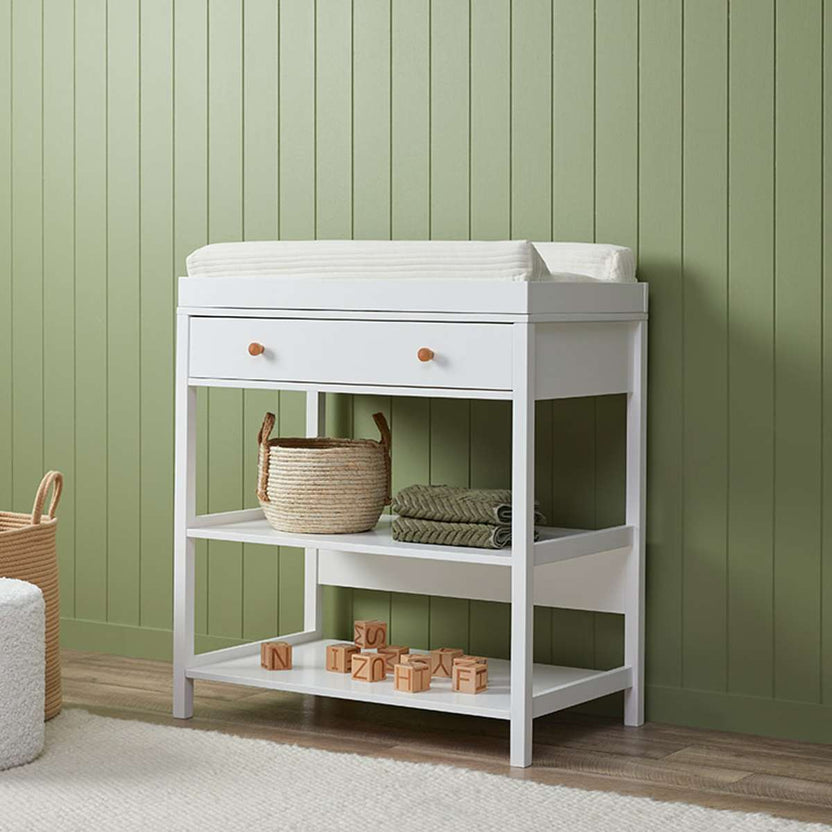 Mocka White Change Table with Removable Top | White