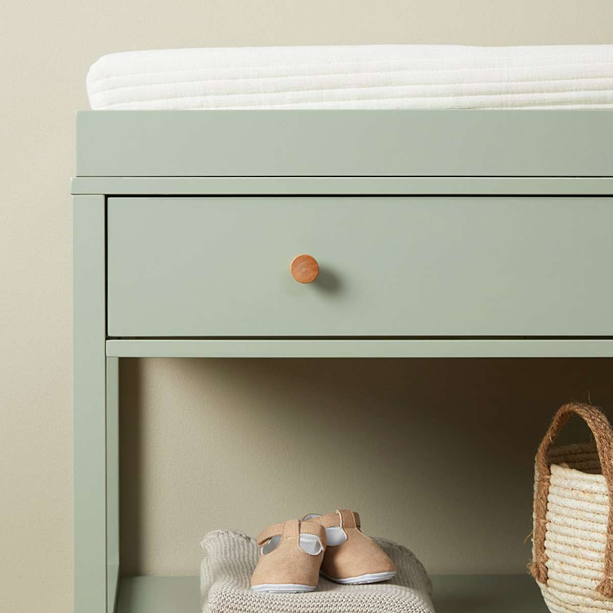 Sage Green Baby Changing Table with Removable Top | Mocka Sage Green Baby Changing Table with Removable Top | Mocka