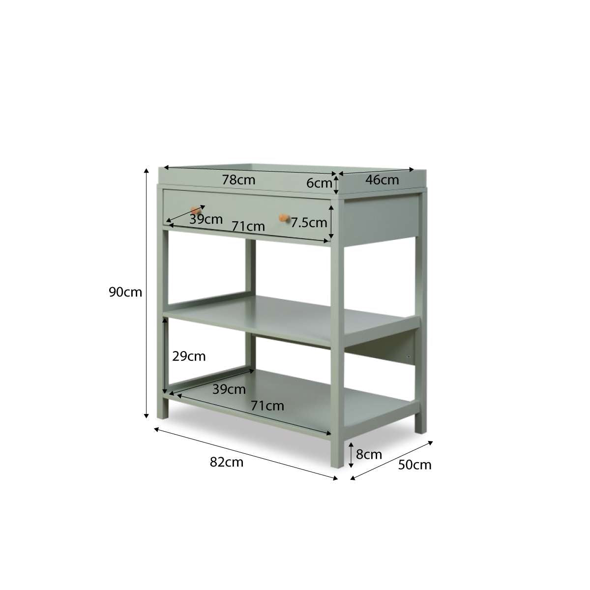 Aspen Mocka Sage Four Piece Nursery Furniture Set