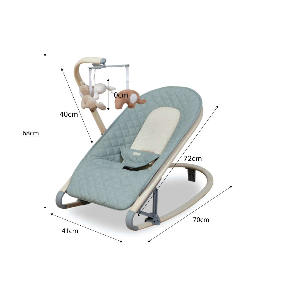 Raven Rocker Spring Green: Foldable Baby Chair | Mocka