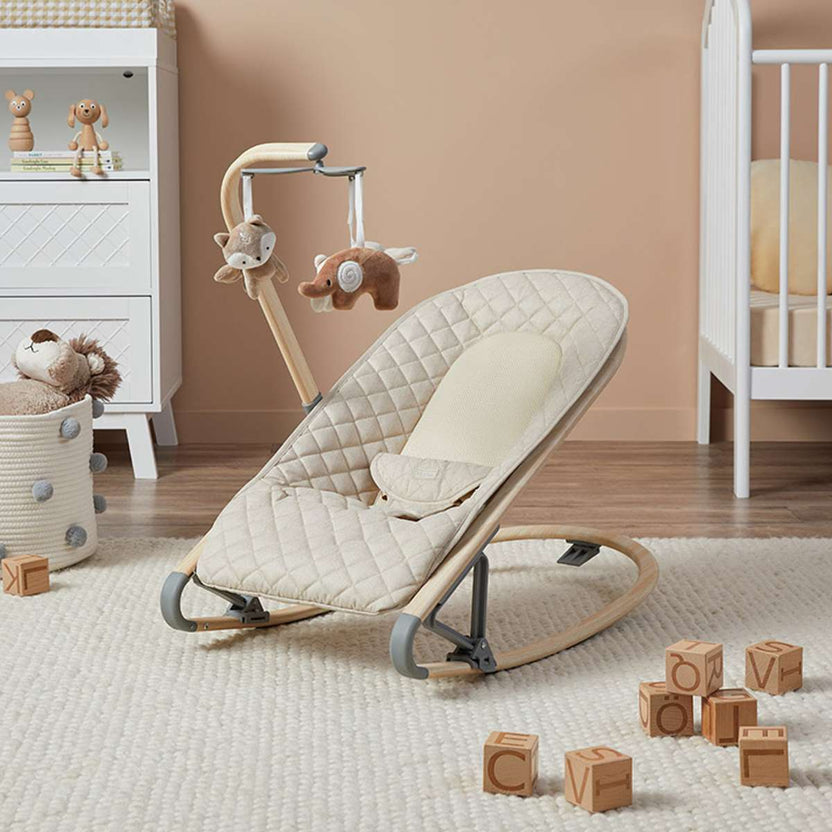 Raven Rocker - Natural: Foldable Baby Bouncer | Mocka