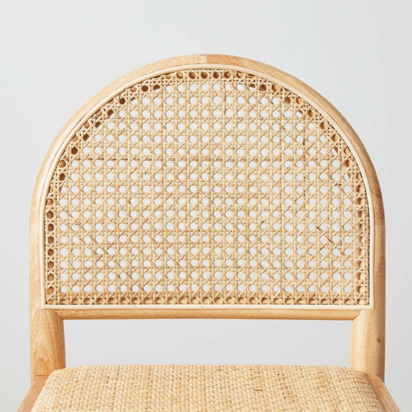 Mateo Curved Rattan Bar Stool - Natural | Mocka