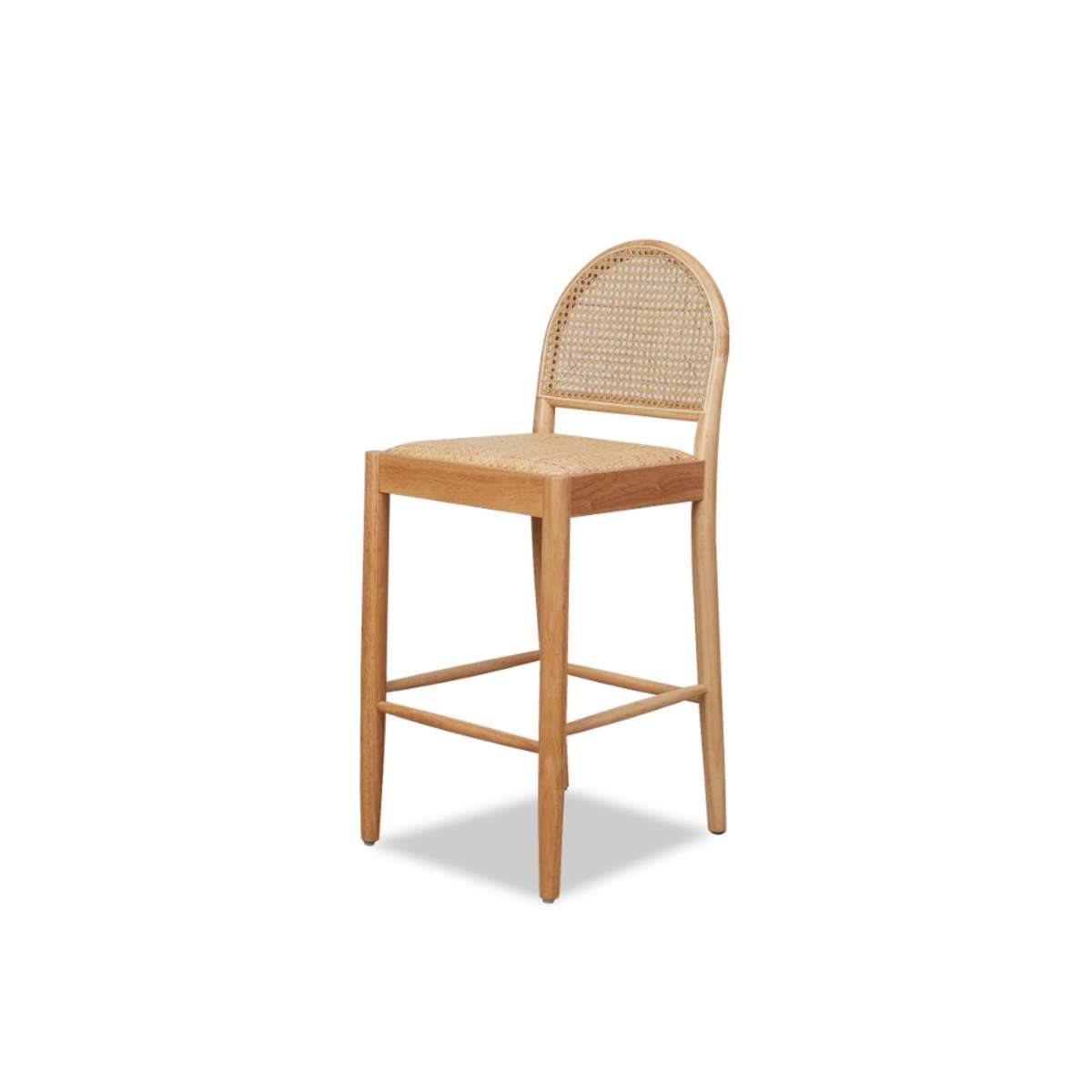Mateo Curved Rattan Bar Stool - Natural