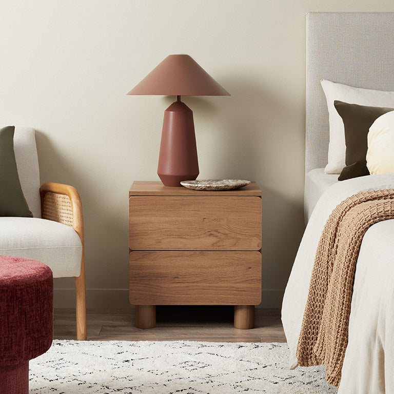 Leeroy Bedside Table - Hazelnut
