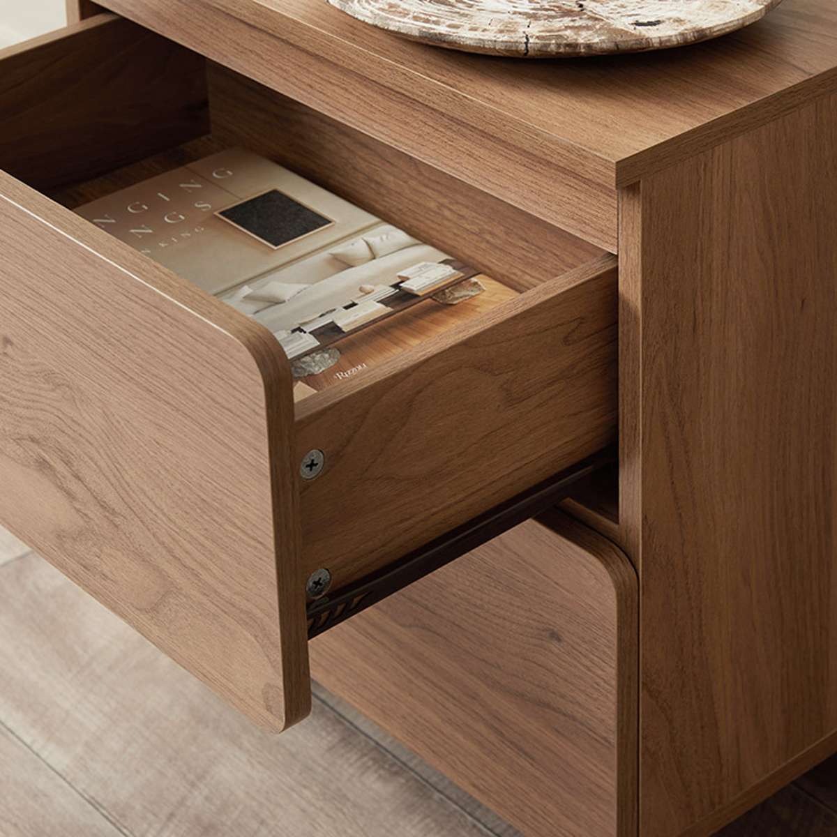 Leeroy Bedside Table - Hazelnut