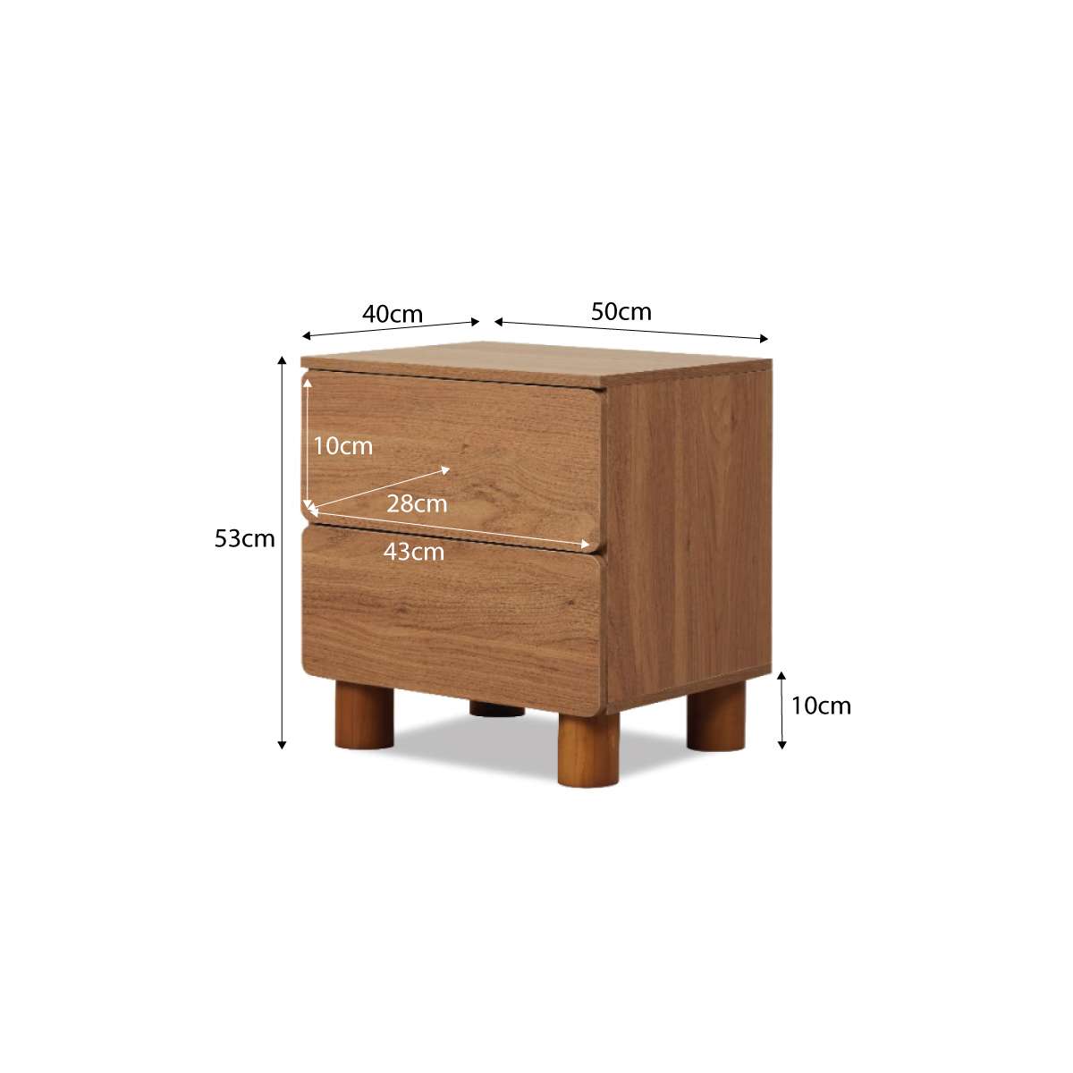Leeroy Bedside Table - Hazelnut