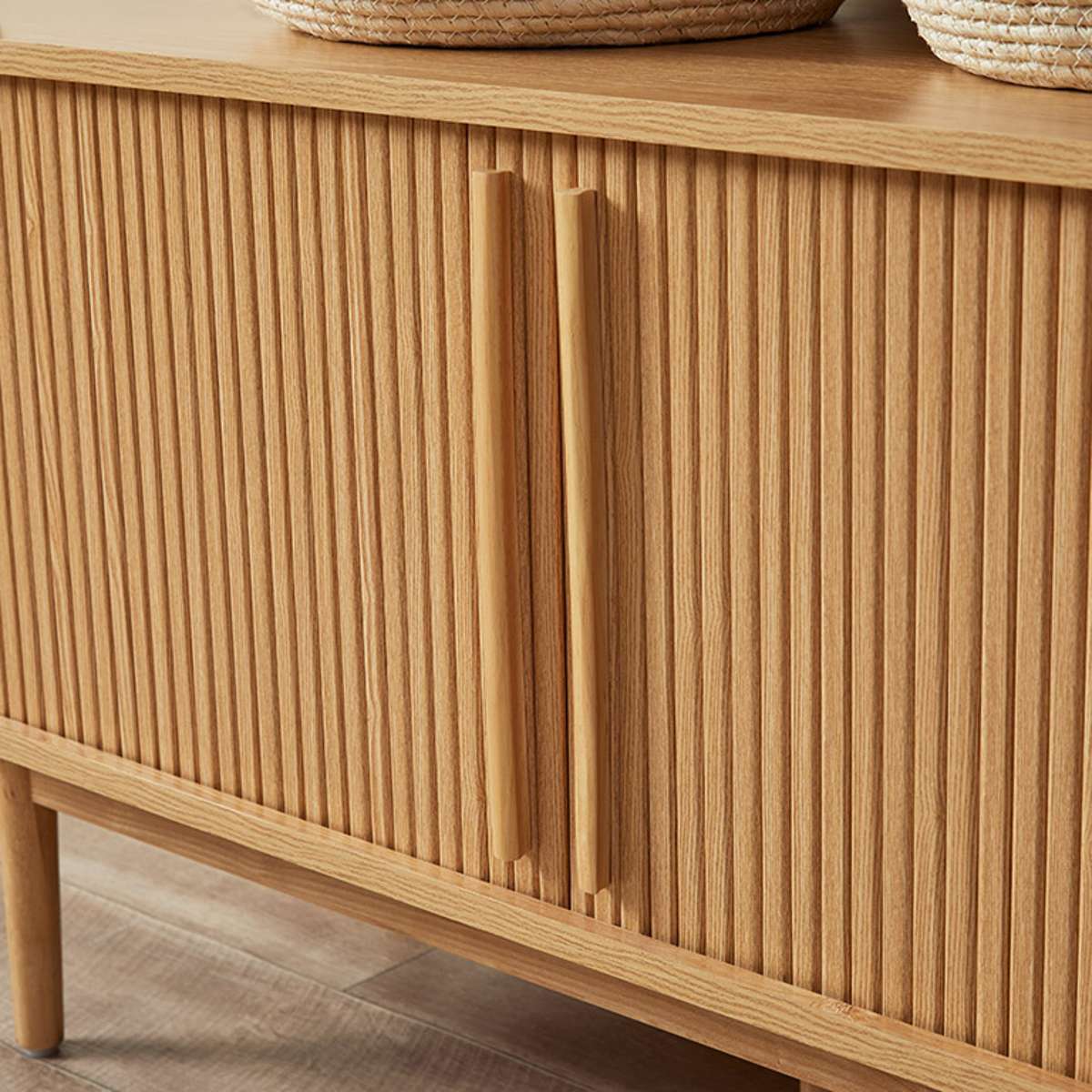 Maeve Shelf With Storage - Natural
