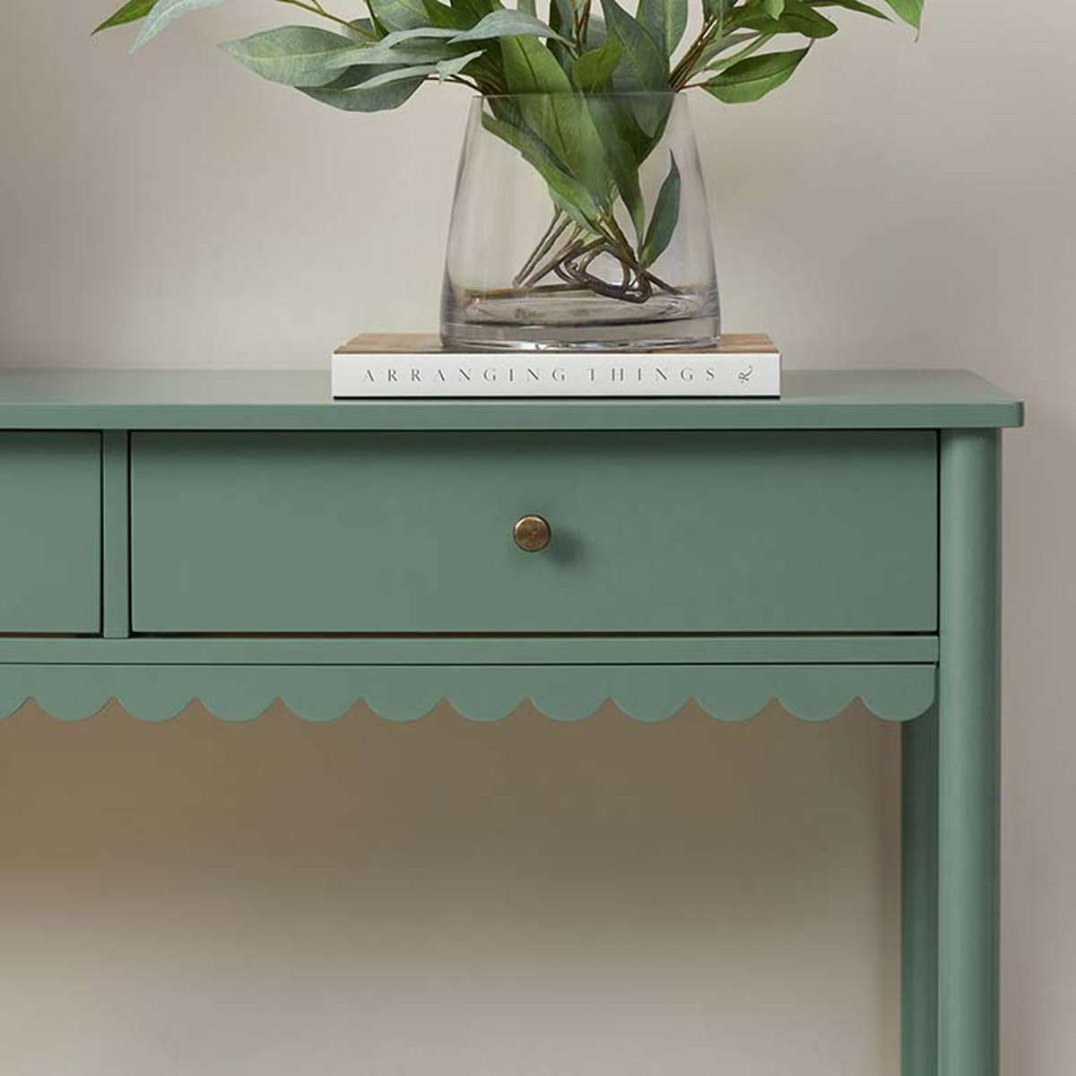 Myra Scalloped Console Table - Dark Green