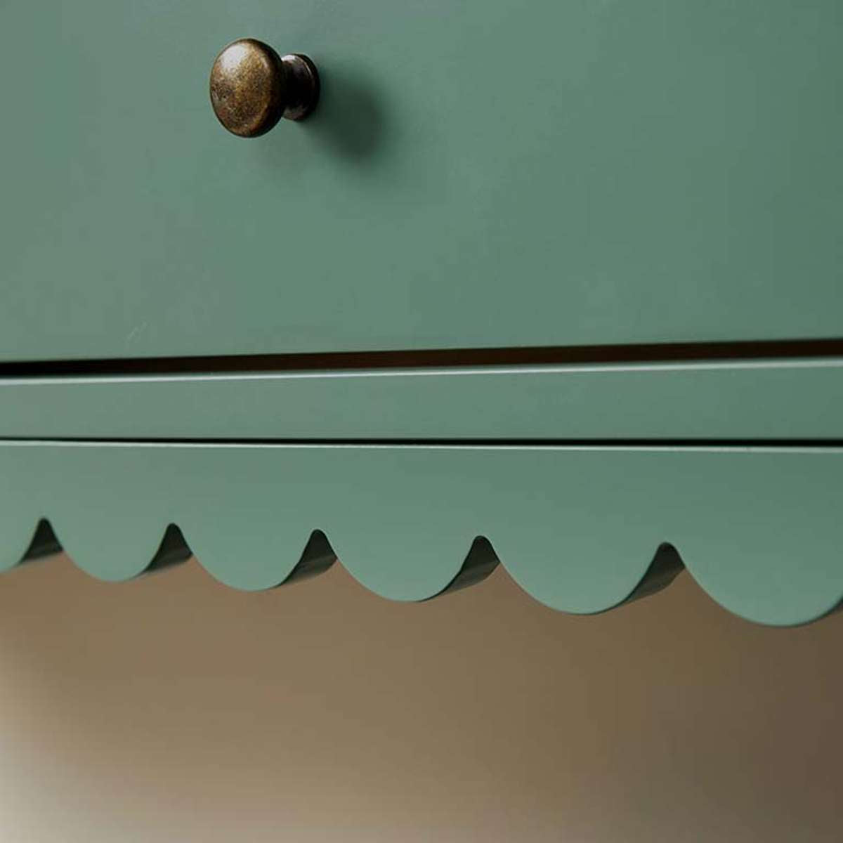 Myra Scalloped Console Table - Dark Green