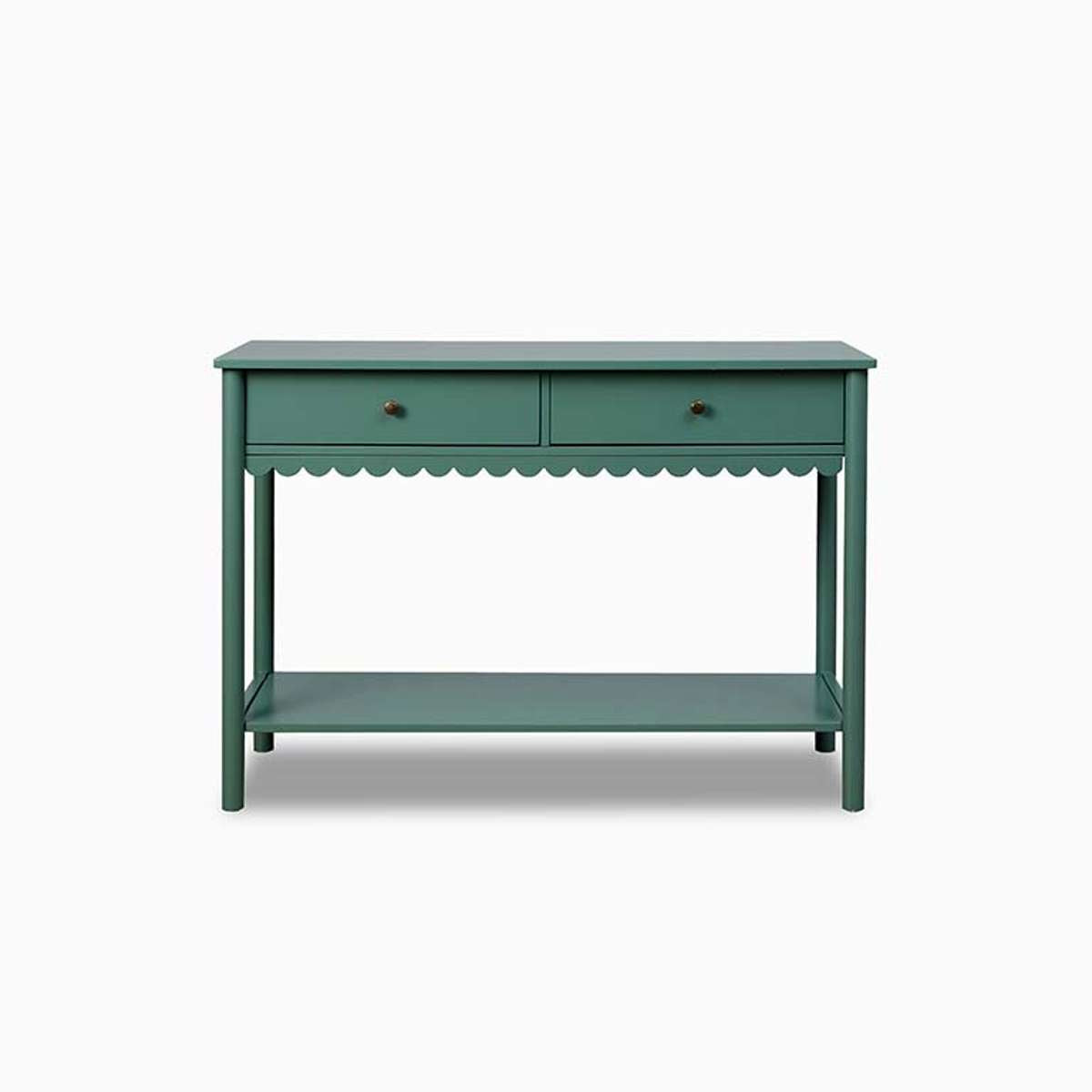 Myra Scalloped Console Table - Dark Green
