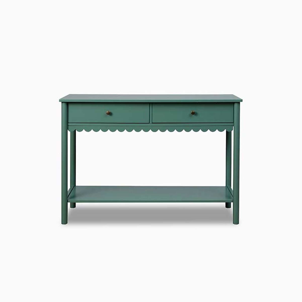 Myra Scalloped Console Table - Dark Green