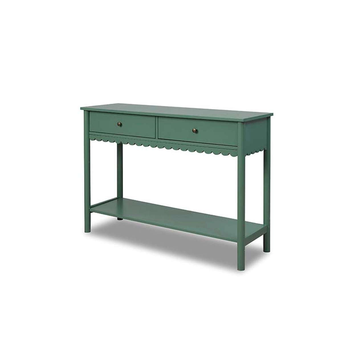 Myra Scalloped Console Table - Dark Green