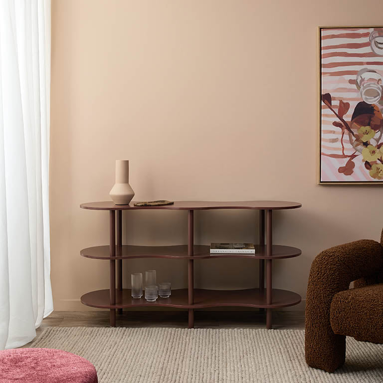 Wavey Low Three Shelf - Chocolate