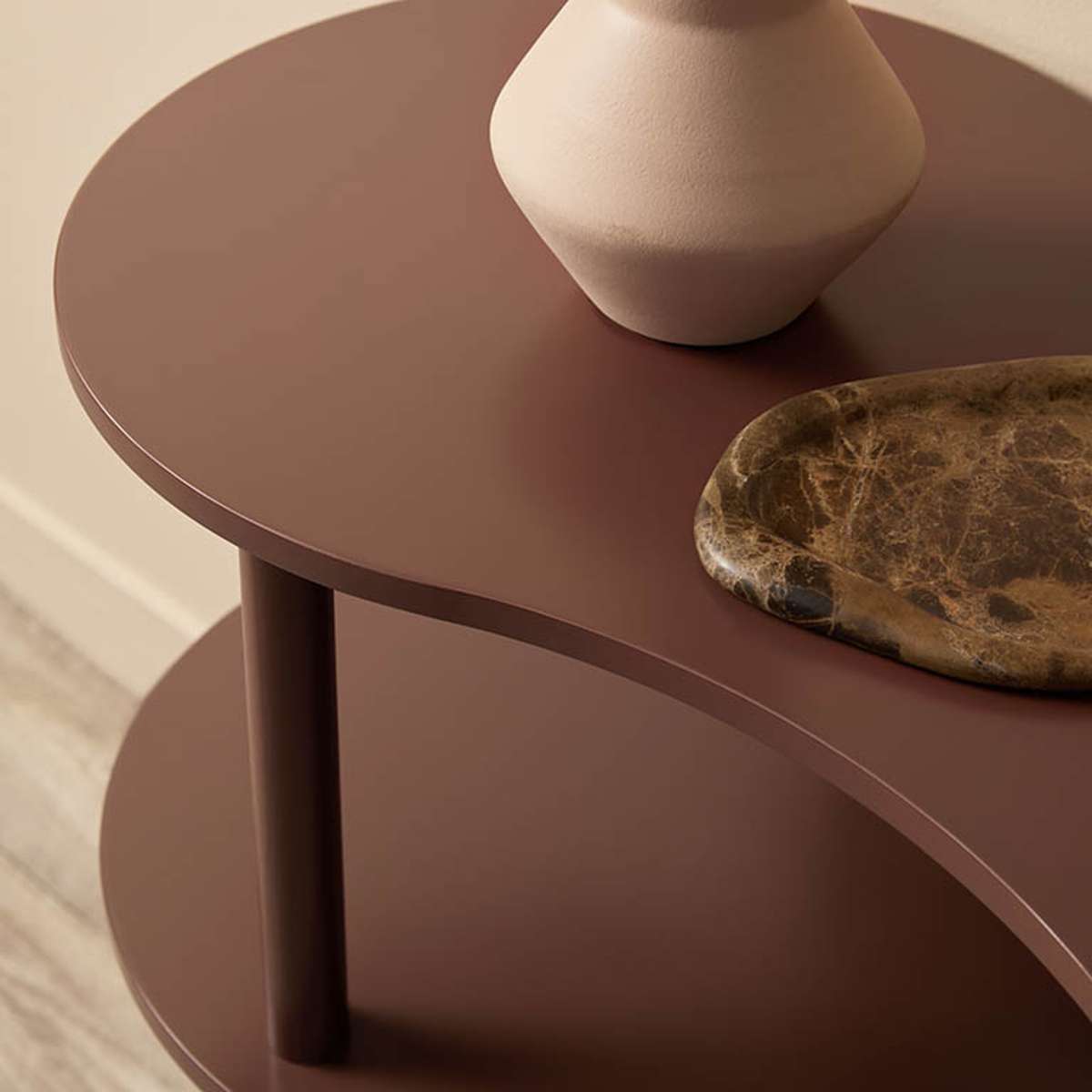 Wavey Low Three Shelf - Chocolate