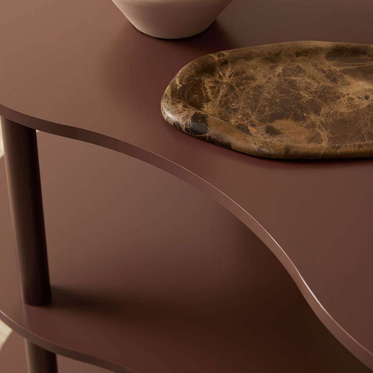 Wavey Low Three Shelf - Chocolate