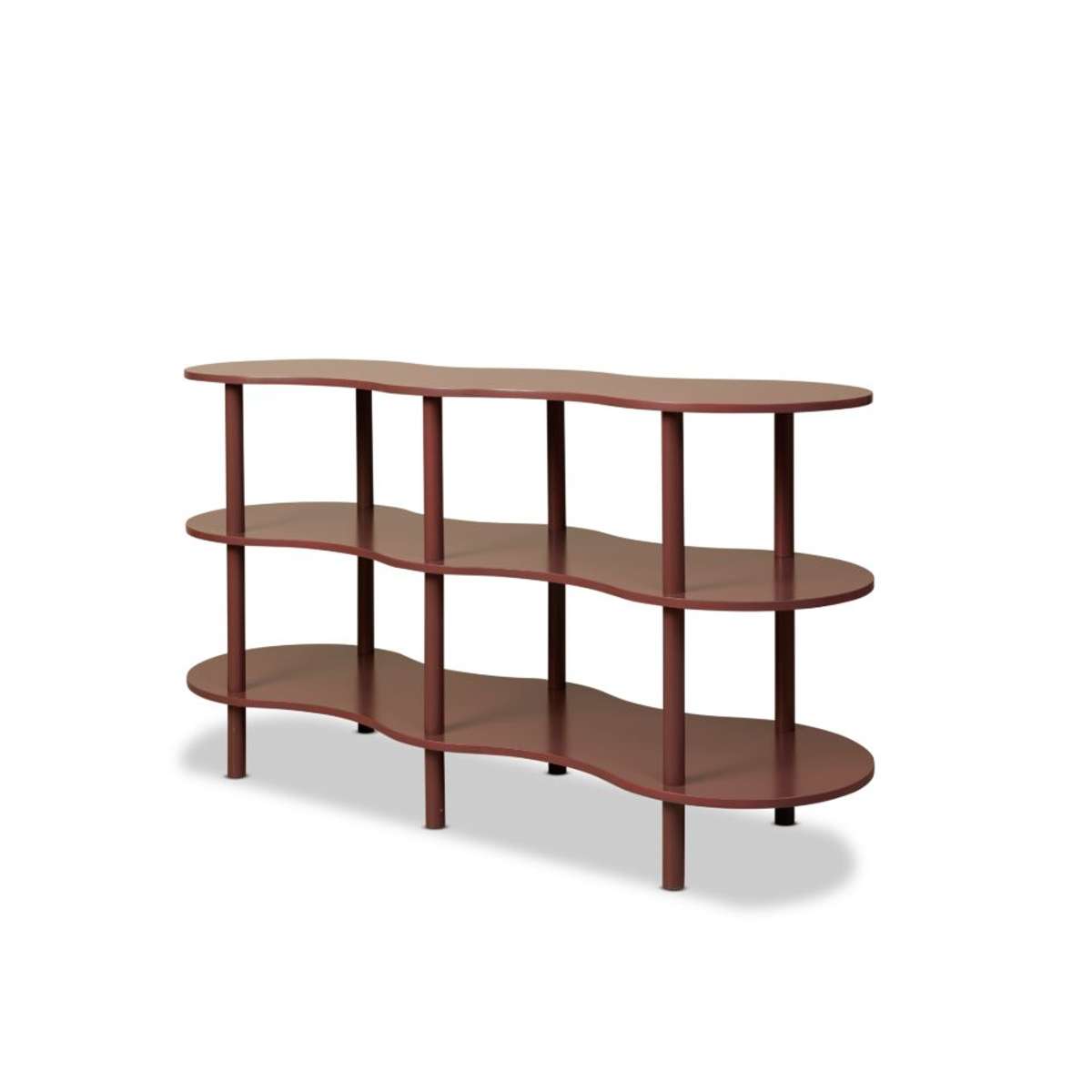 Wavey Low Three Shelf - Chocolate