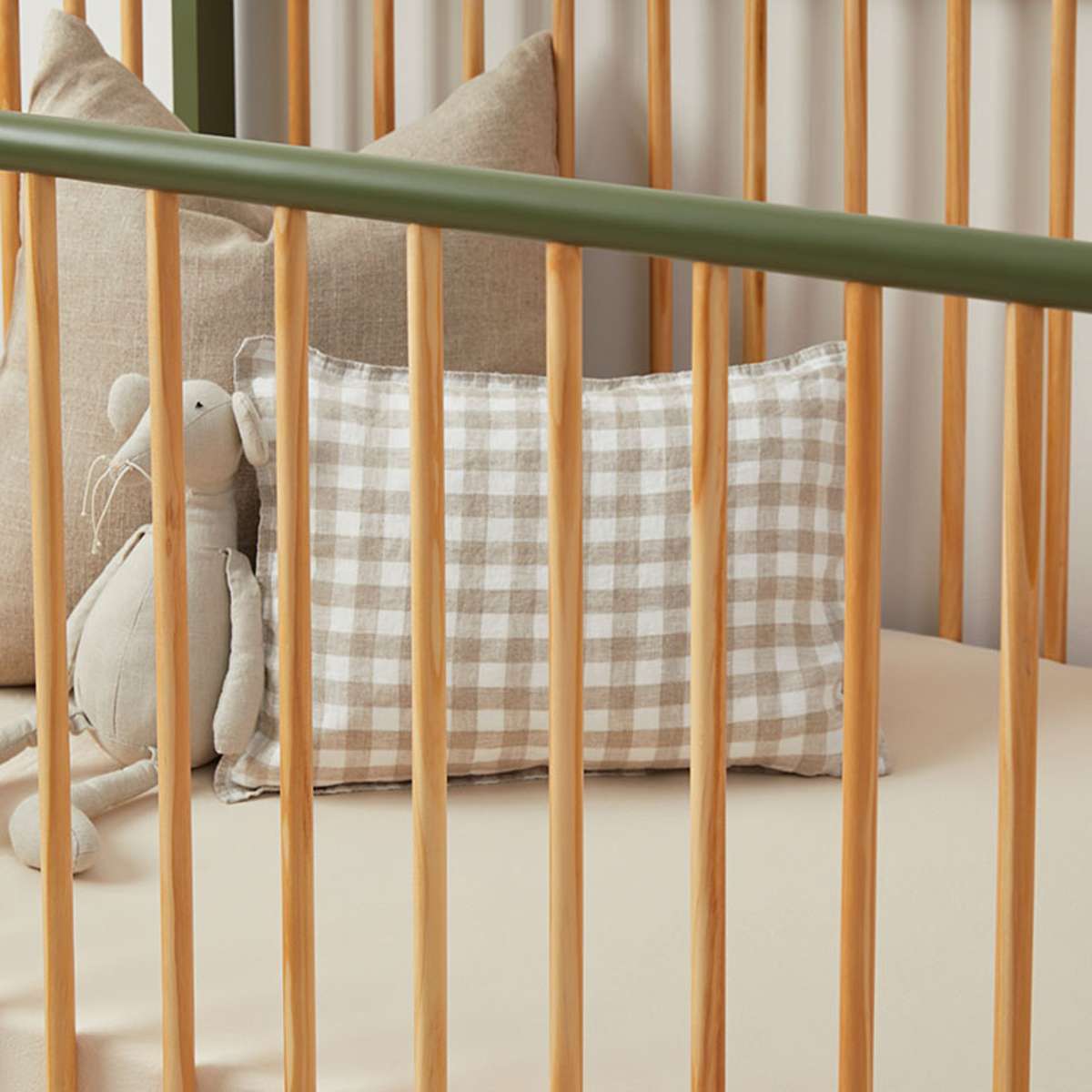 Archie Cot - Moss/Natural