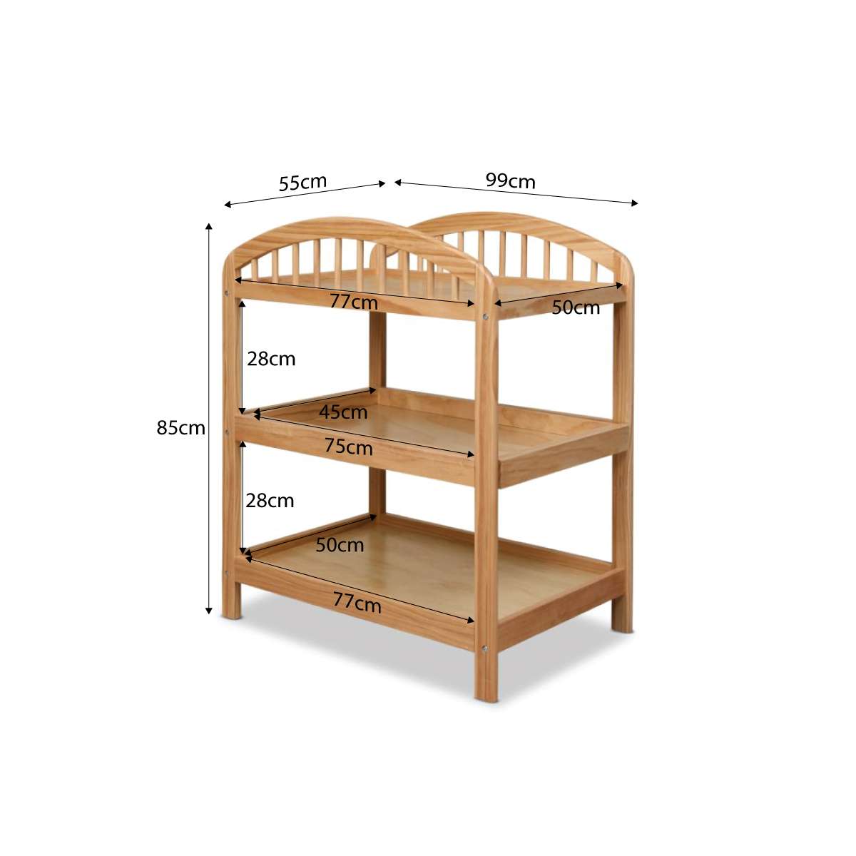 Archie 2 Shelf Change Table