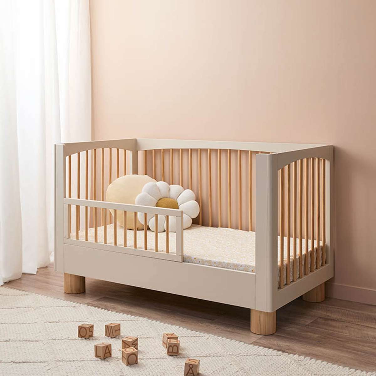 Addison Cot Toddler Half Frame - Putty/Natural