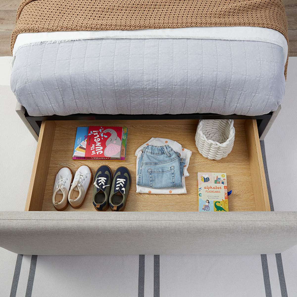 Sully Storage Single Bed - Natural