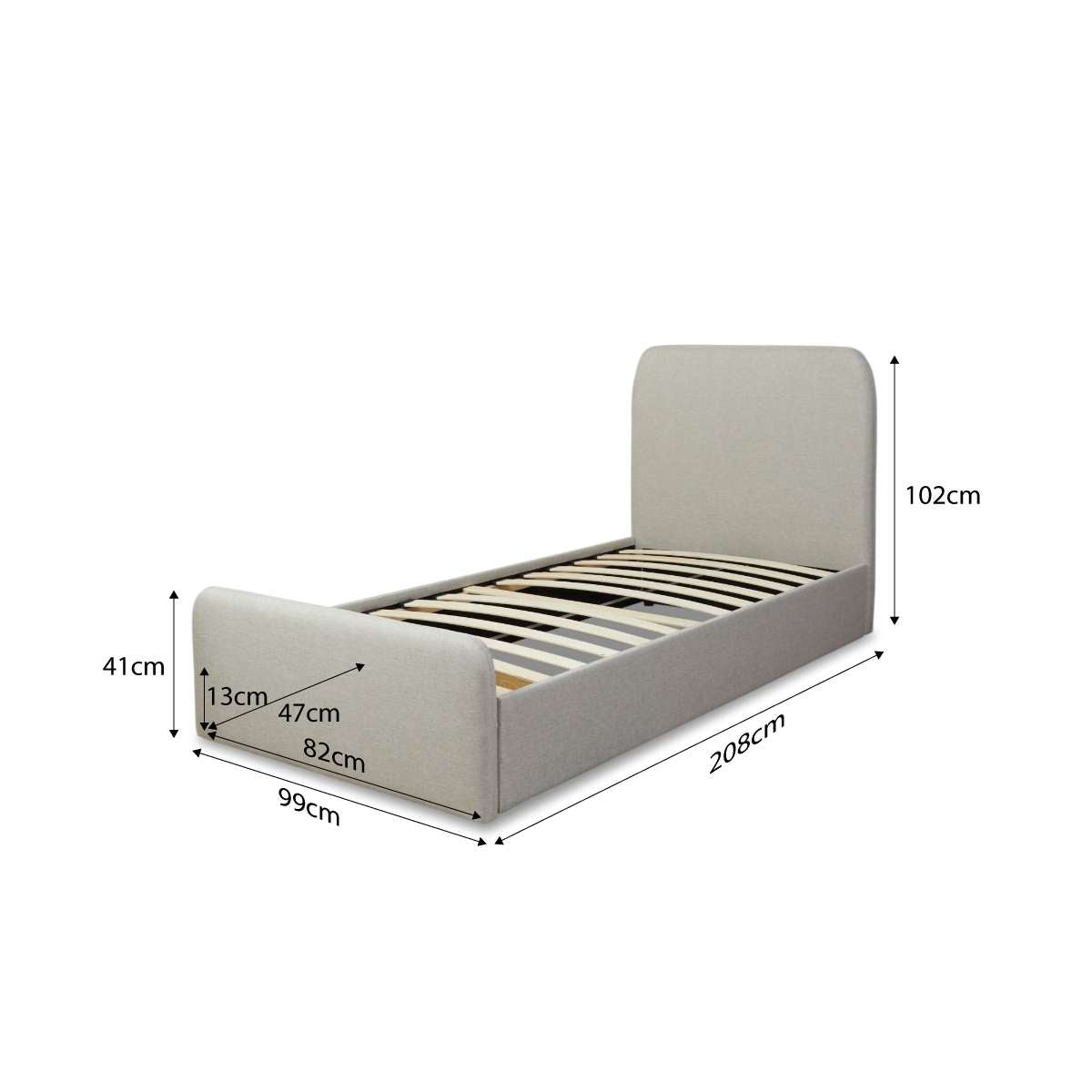 Sully Storage Single Bed - Natural