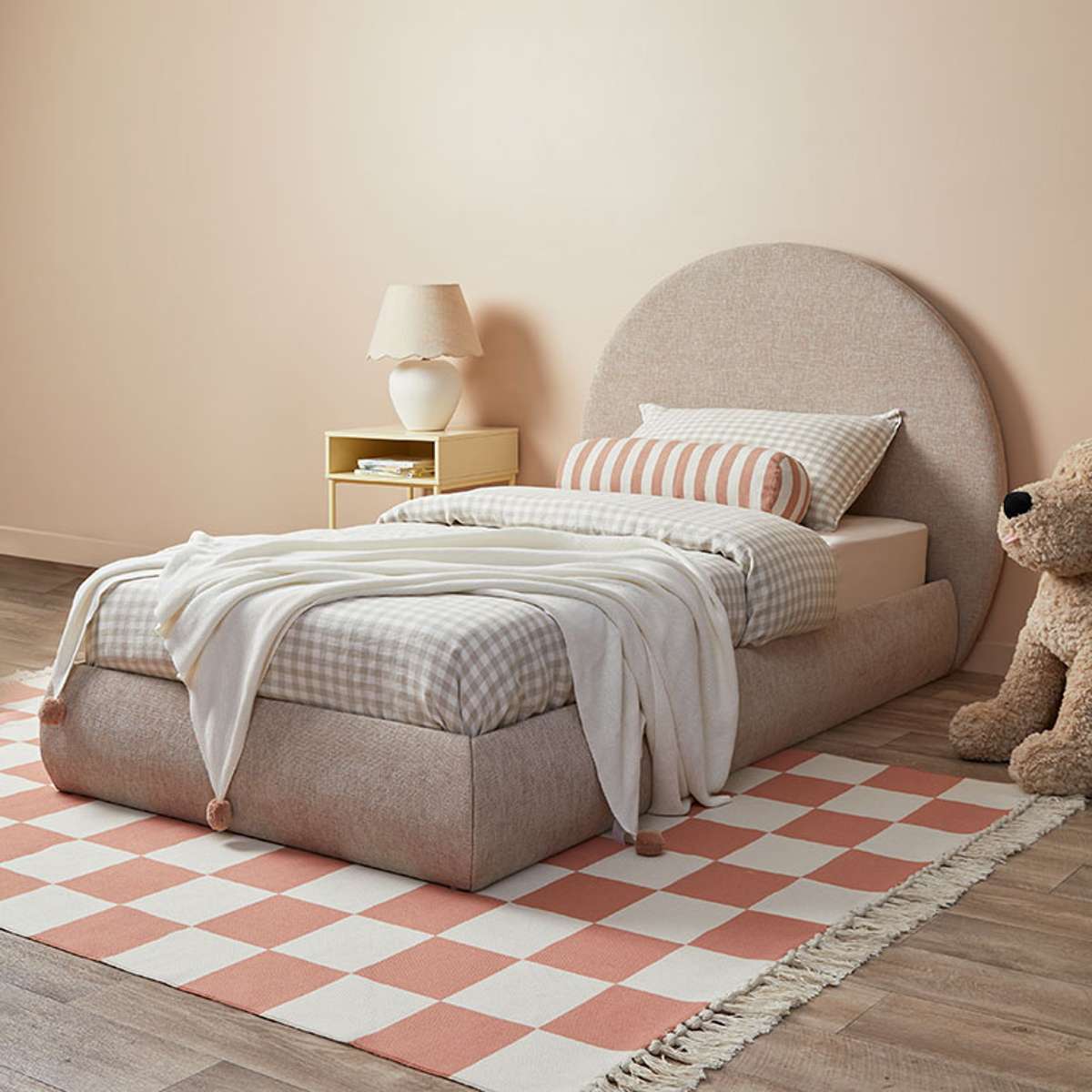 Arlo Arched King Single Bed + Mattress Bundle - Natural