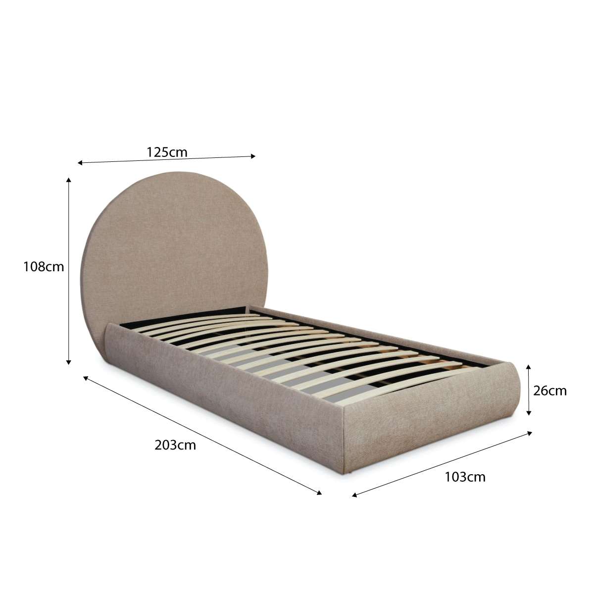 Arlo Arched Single Bed - Natural