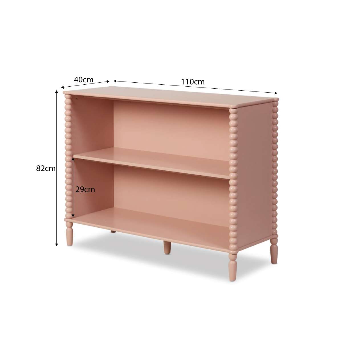 Betti Bobbin Low Bookcase - Pink