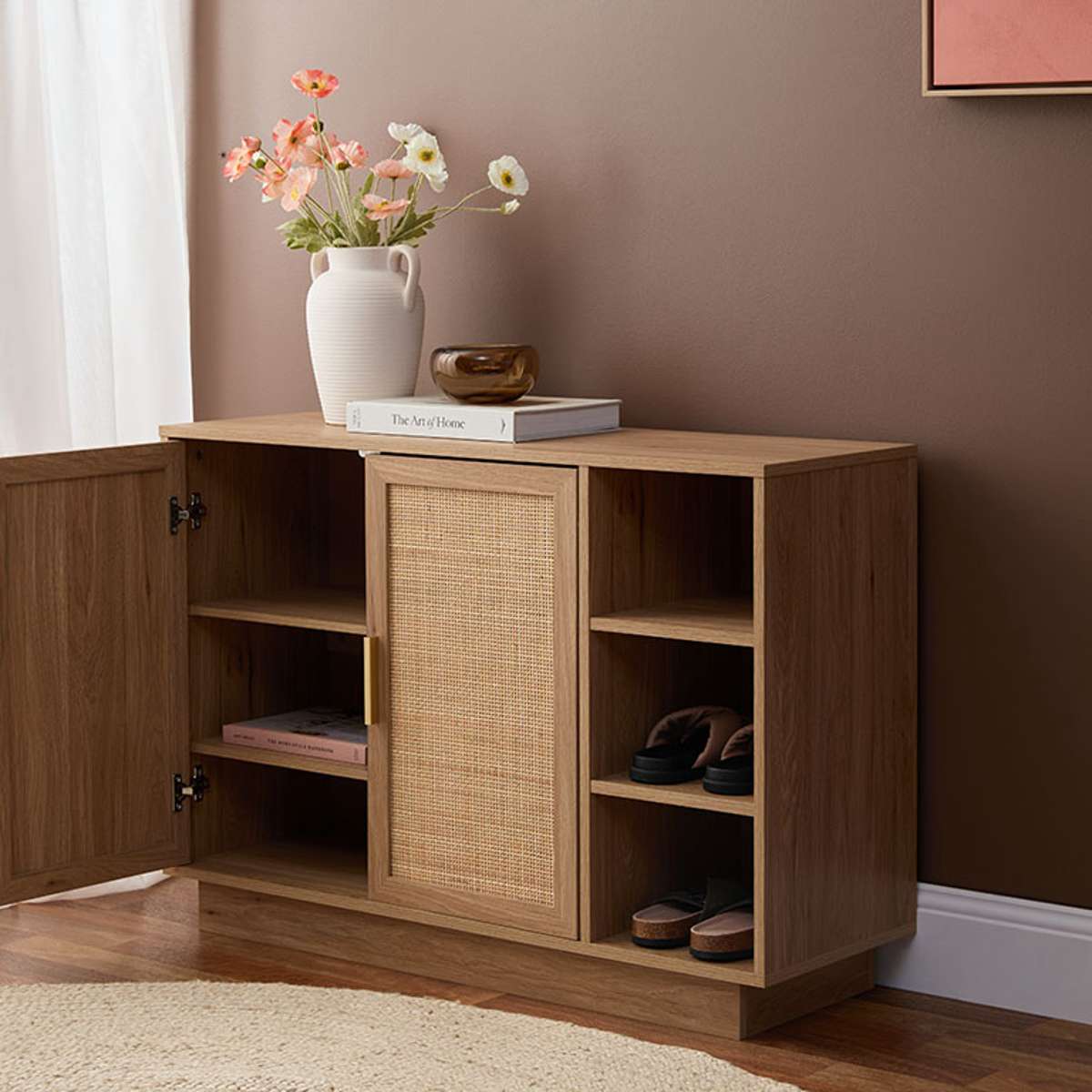 noosa aufbewahrung Noosa Rattan Shoe Cabinet – Natural