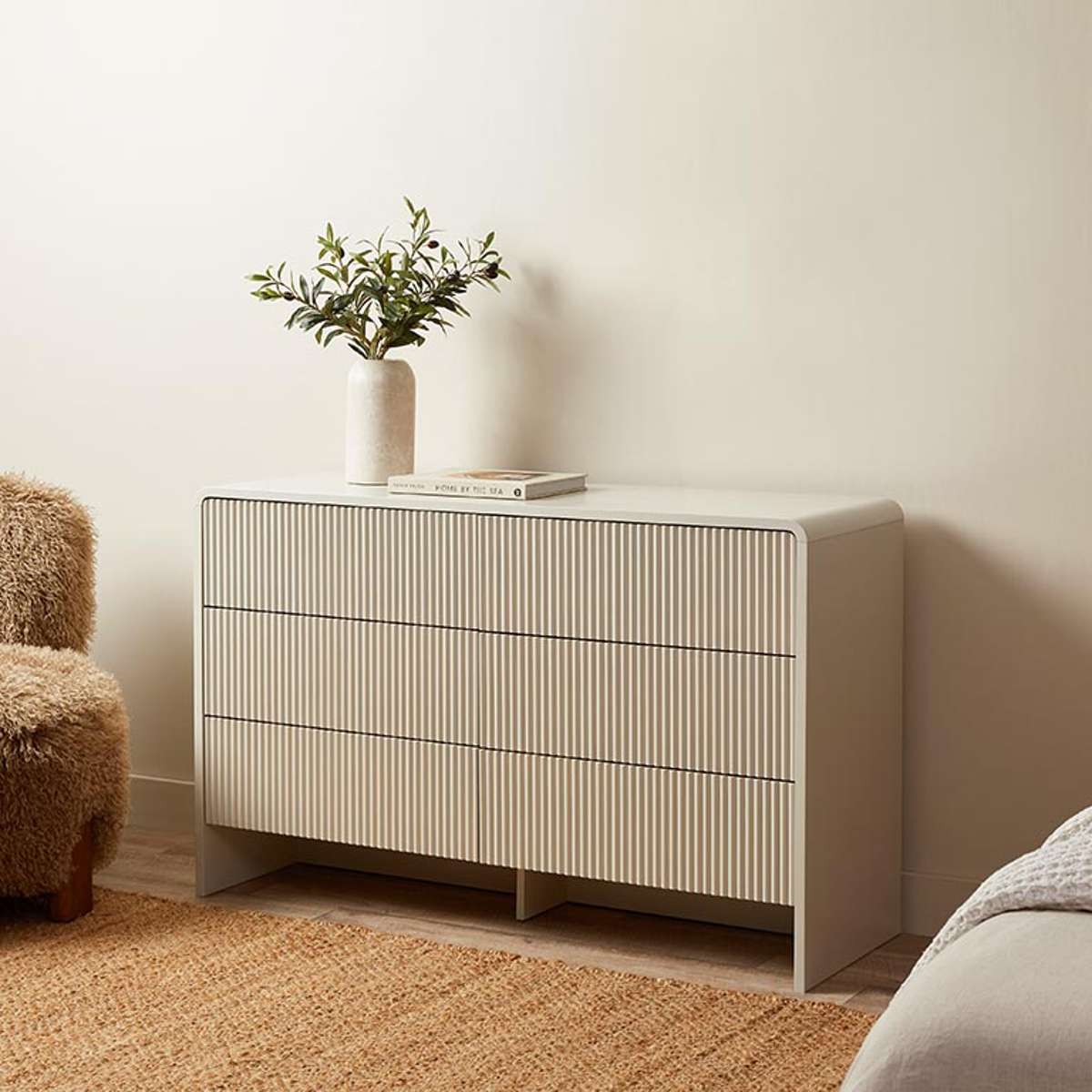 Majorca Six Drawer Beige - Stylish Storage | Mocka Majorca Six Drawer Beige - Stylish Storage | Mocka