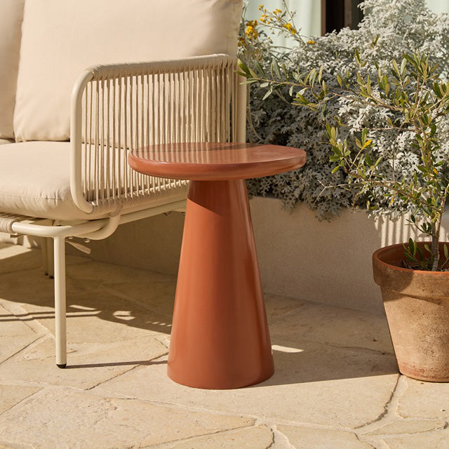 Leandro Outdoor Side Table - Clay Gloss