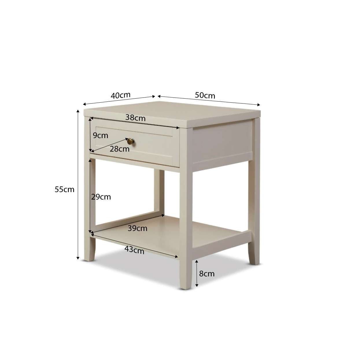 Cove Bedside Table - Beige