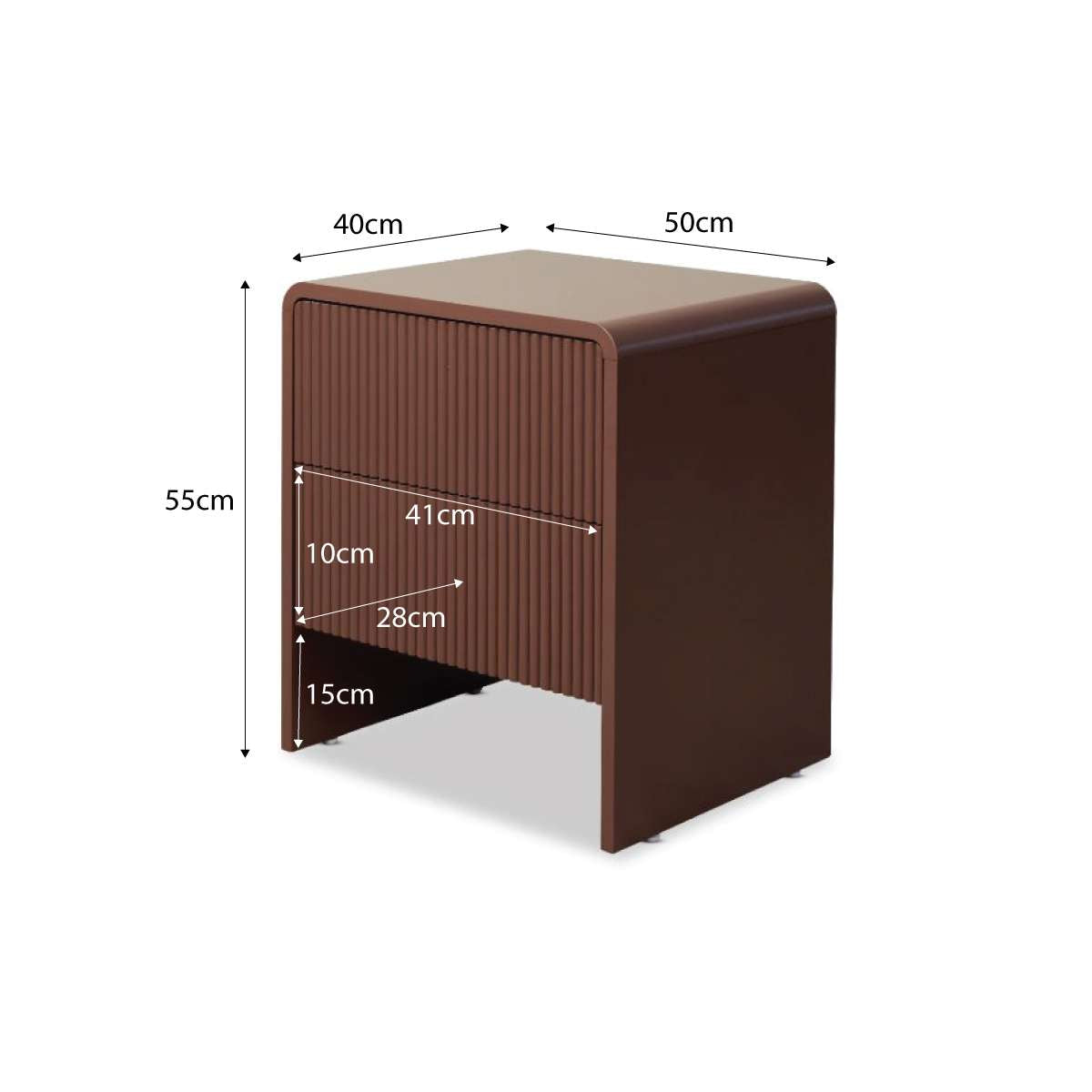 Majorca Bedside Table - Chocolate