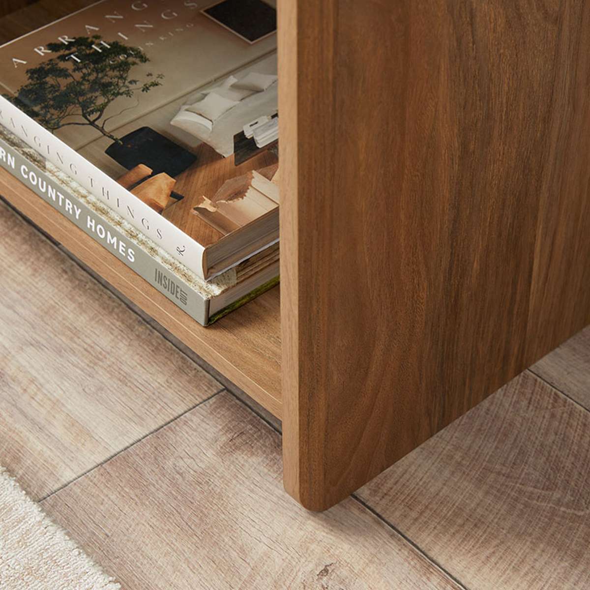 Owen Bedside Table - Pecan/Beige