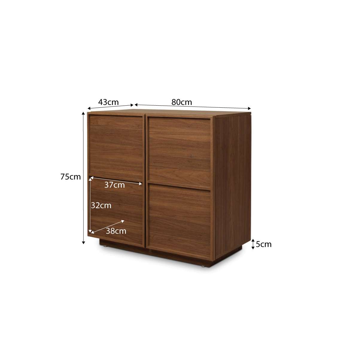 Osaka Two Door Cabinet - Walnut