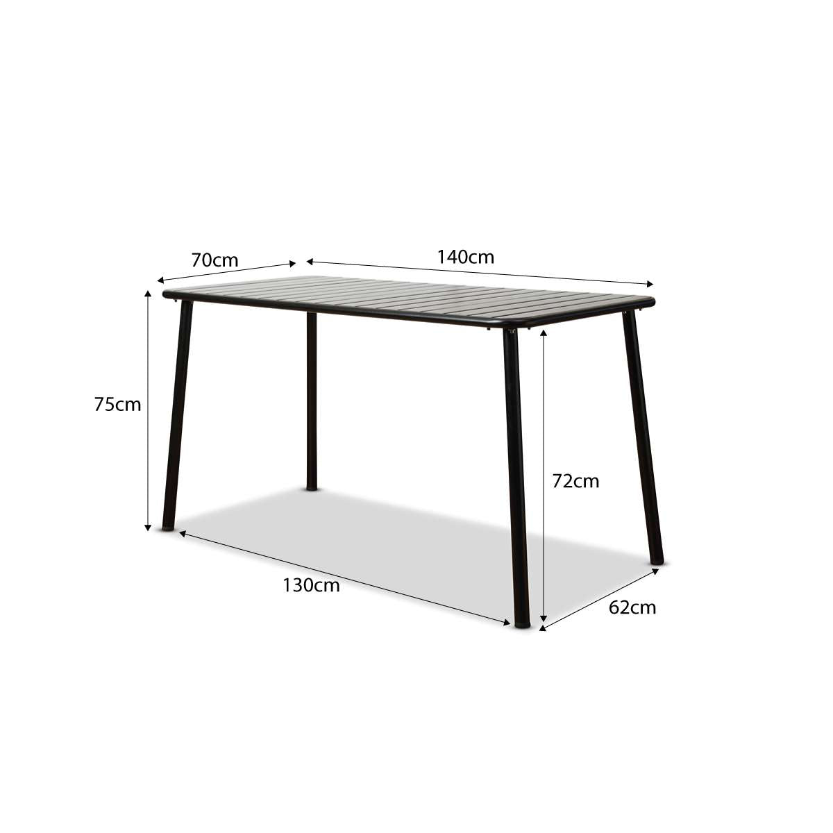 Ravello Outdoor Five Piece Dining Set Black
