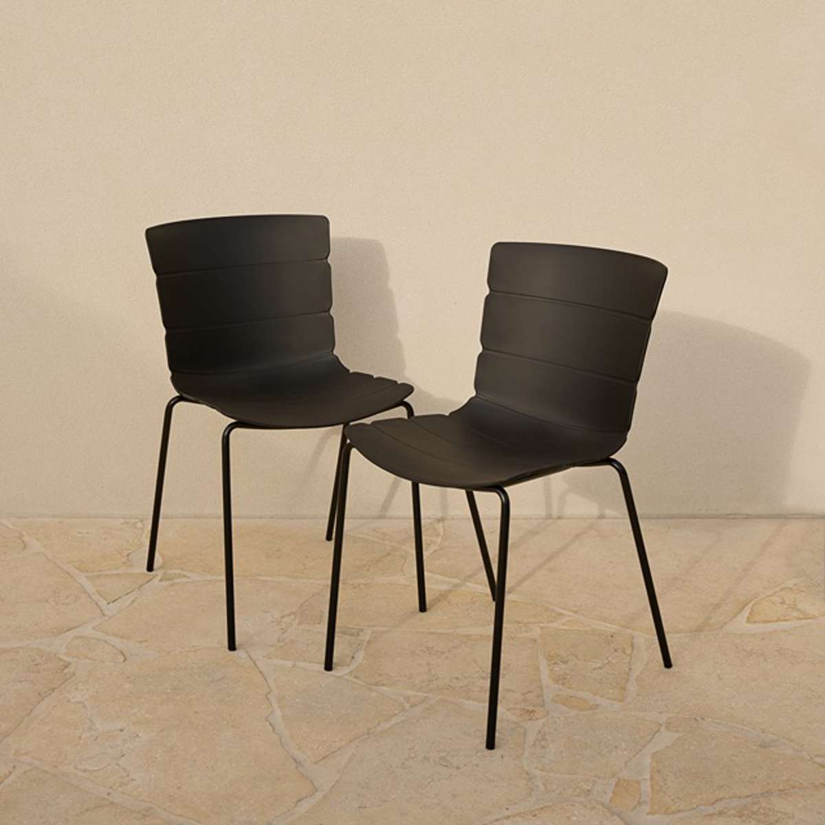 Ravello Outdoor Dining Chair - Black Set Of Six Bundle